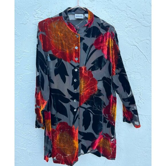 Chicos Womens Blend of Rayon and Silk 90's Kimono Style Dress Multicolor Size 2 - Picture 1 of 11